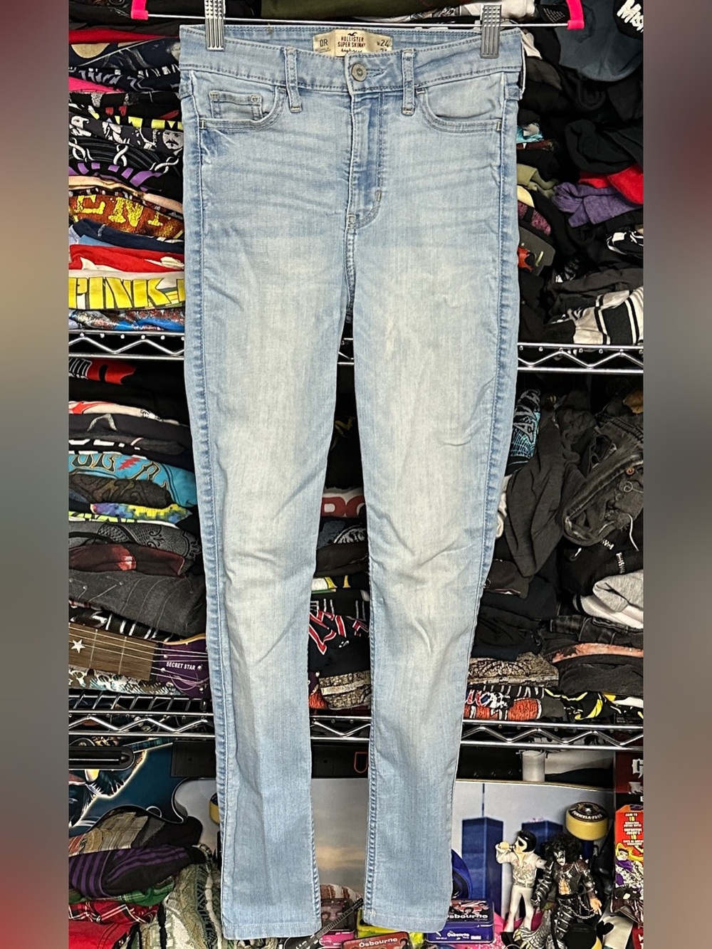 Y2K HOLLISTER women's light faded high rise super skinny jeans, 0R.